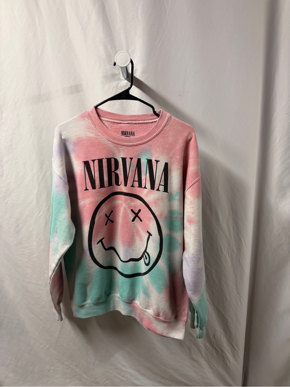 Nirvana Women's Tie-Dye Crewneck Sweatshirt - Pink & Teal